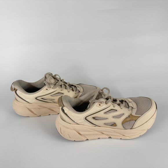 HOKA One One Clifton L Athletics Beige Tan Running Shoes Men’s 7.5 / Women’s 8.5 - Picture 4 of 6